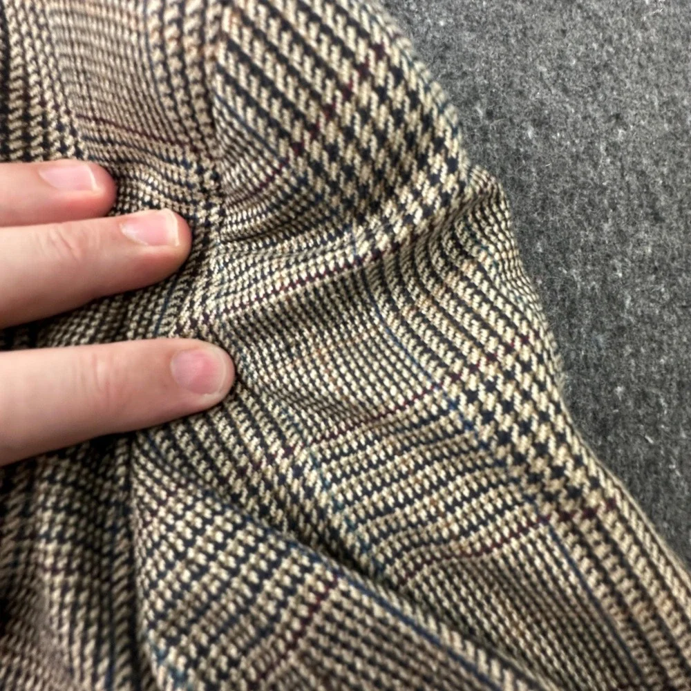 Polo University Club Ralph Lauren Sport Coat Men 44T Brown Plaid Silk Wool Coat